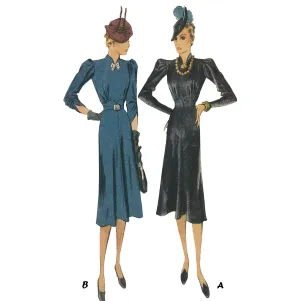 1930s Sewing Pattern Dress WW2 Wartime - Bust 36" (91.4 cm)
