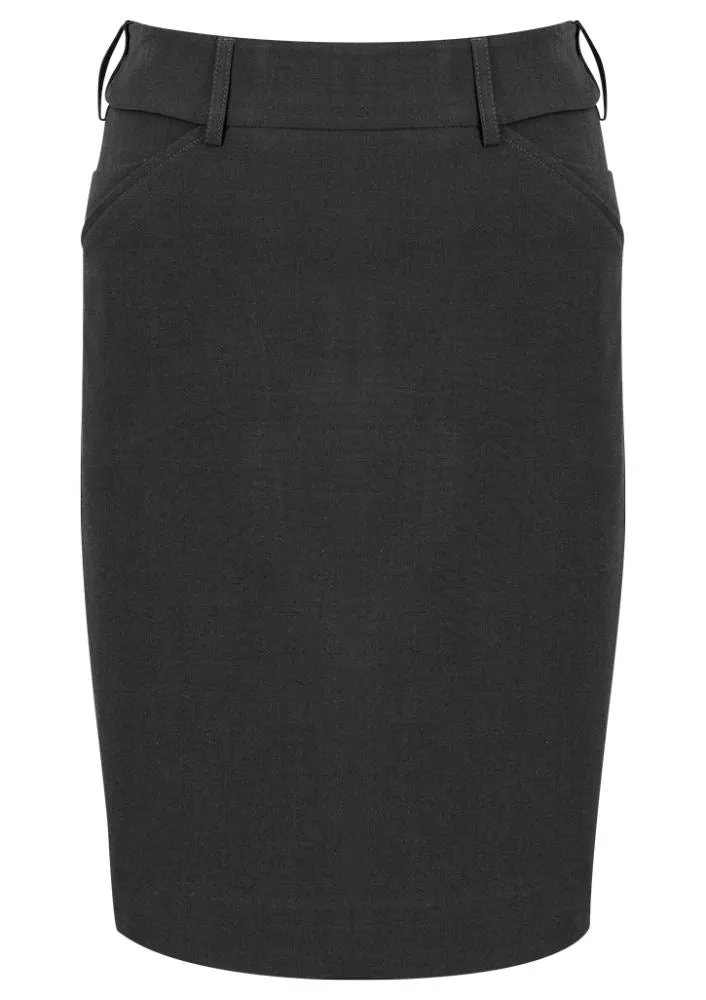 Advatex Ladies Adjustable Waist Skirt - Charcoal - 22 - Biz Collection