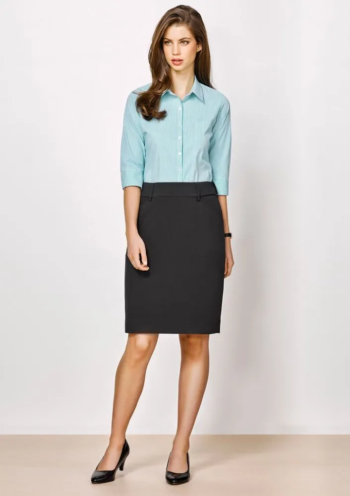 Advatex Ladies Adjustable Waist Skirt - Charcoal - 22 - Biz Collection
