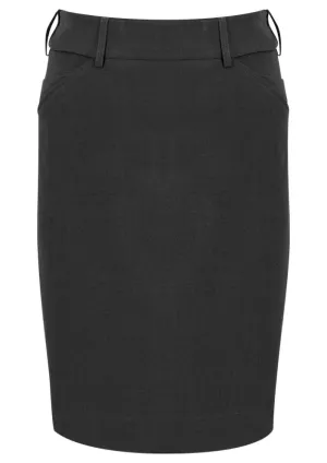 Advatex Ladies Adjustable Waist Skirt - Charcoal - 22 - Biz Collection