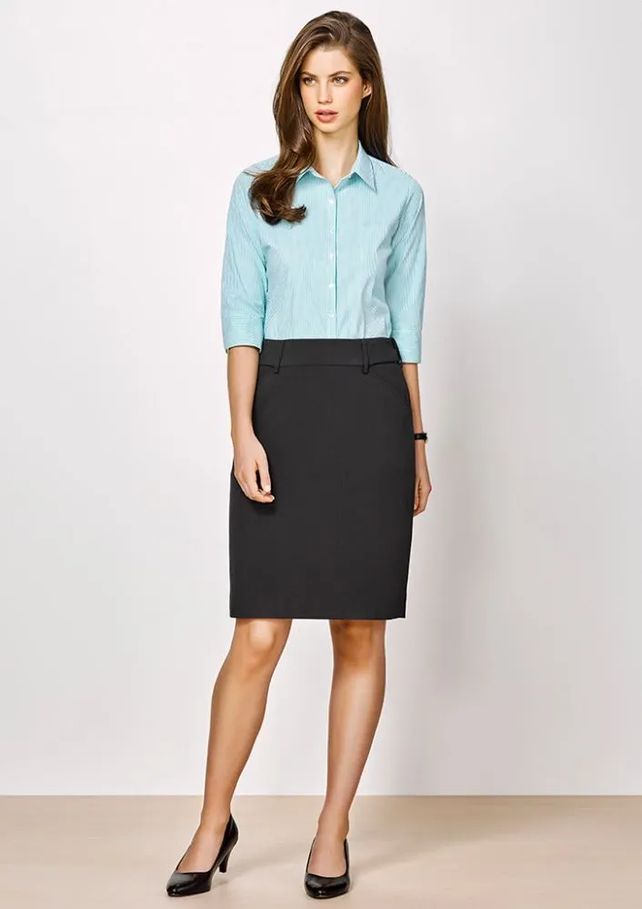 Advatex Ladies Adjustable Waist Skirt - Charcoal - 22 - Biz Collection