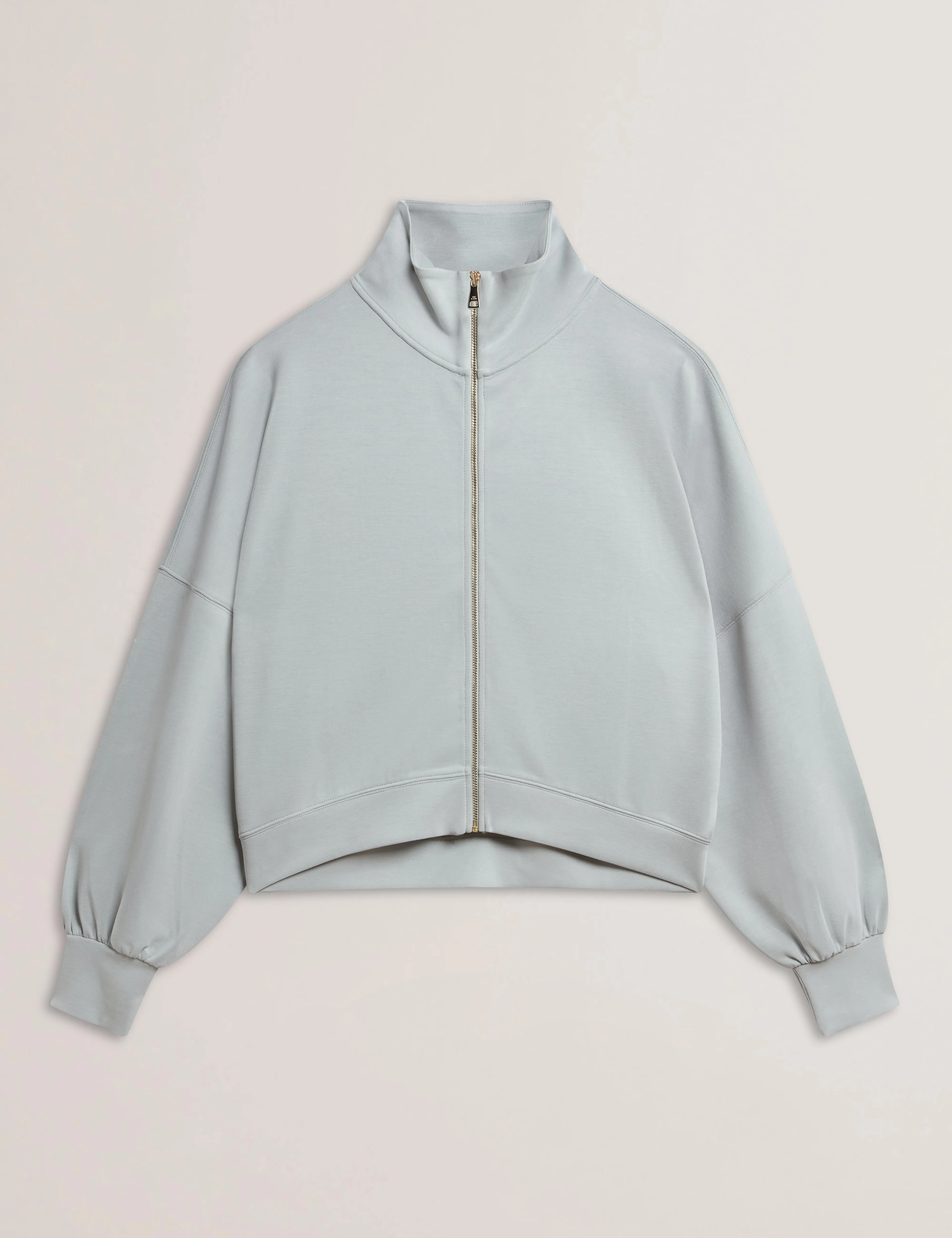 Arorha Zip Through Funnel Neck Sweat Lt-Green