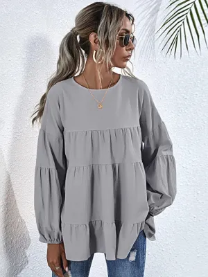 Be Exceptional Tiered Long Sleeve Blouse