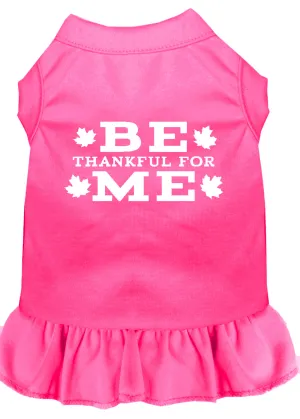 Be Thankful For Me Screen Print Dress Bright Pink Xs
