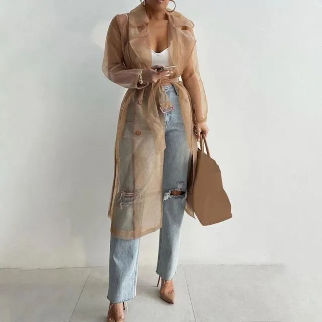 Belted cardigan top