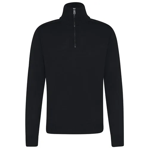 Bugatti - Merino Blend Half Zip Sweater, Dark Navy