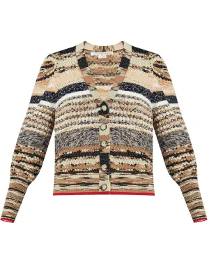 Camel Multi Knit Cecily Cardigan