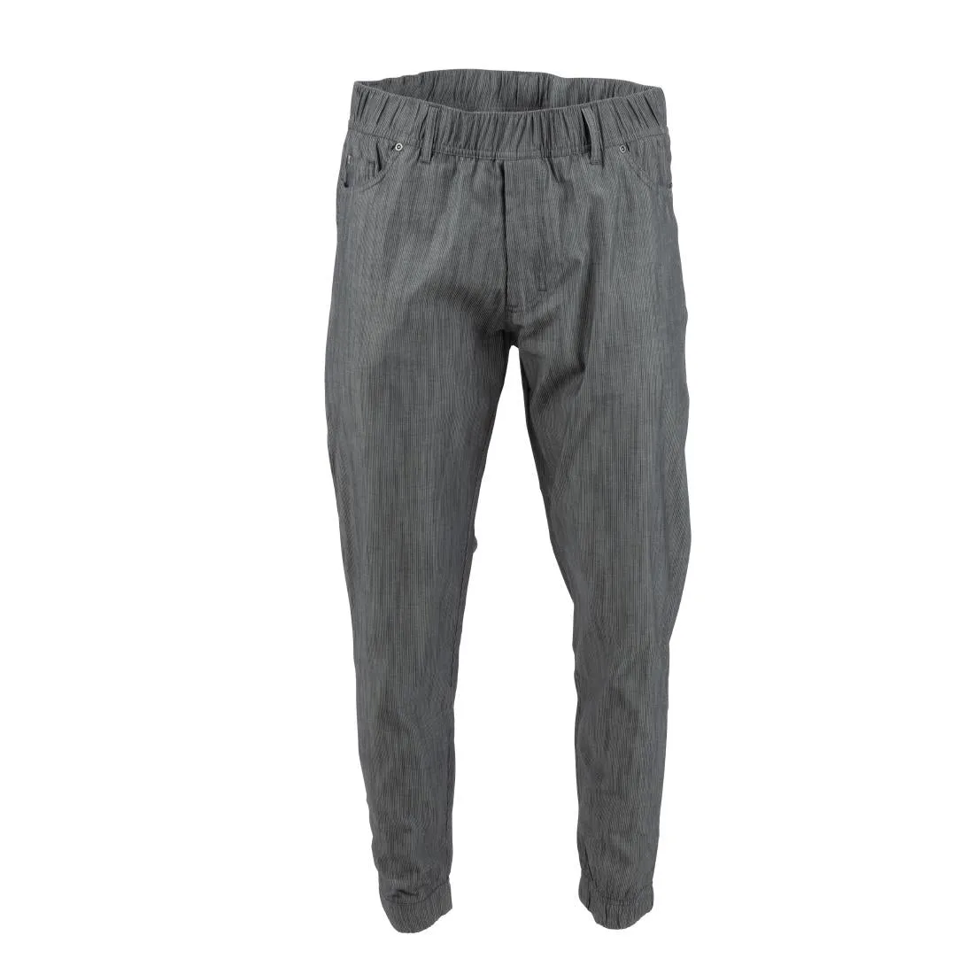 Chef Works Urban Jogger 257 Black and White Fine Stripe Size L