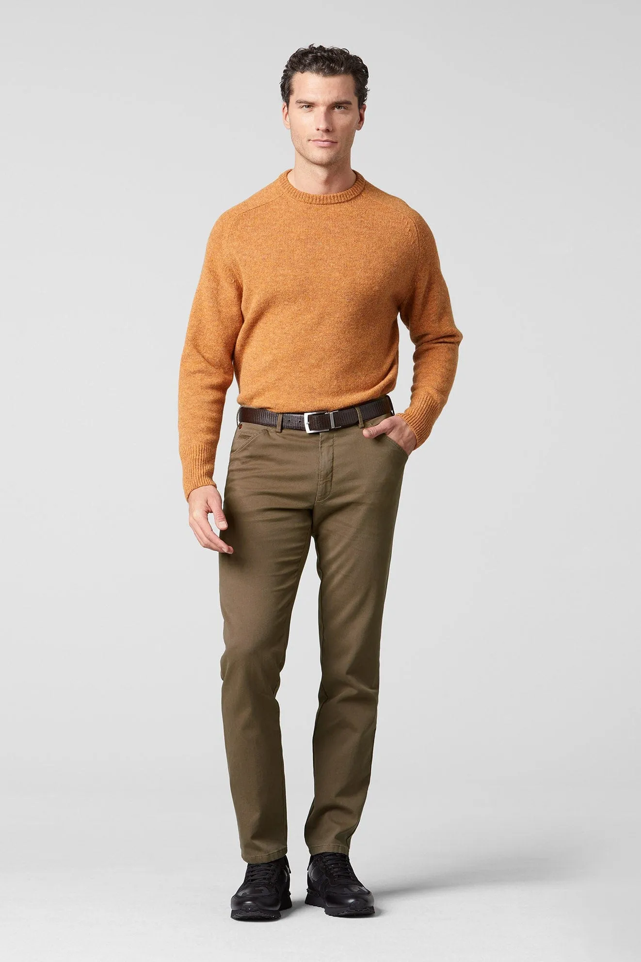 Chicago Canvas Look Stretch Chinos - Stone