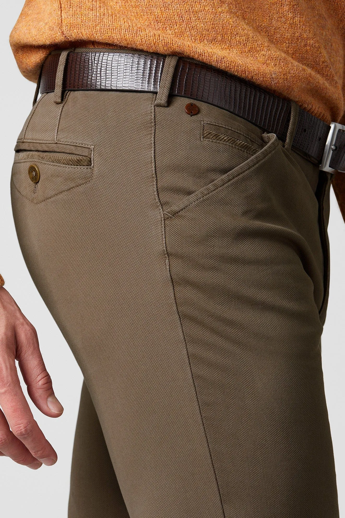 Chicago Canvas Look Stretch Chinos - Stone