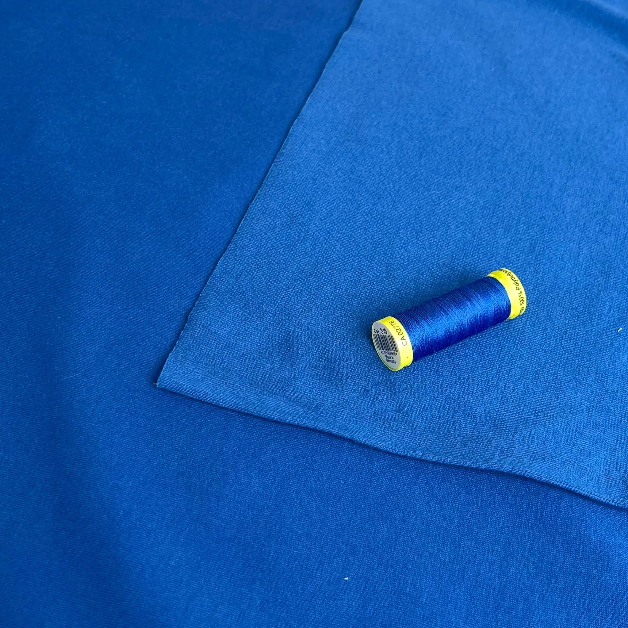 Cobalt Blue Organic Tubular Cuff Ribbing