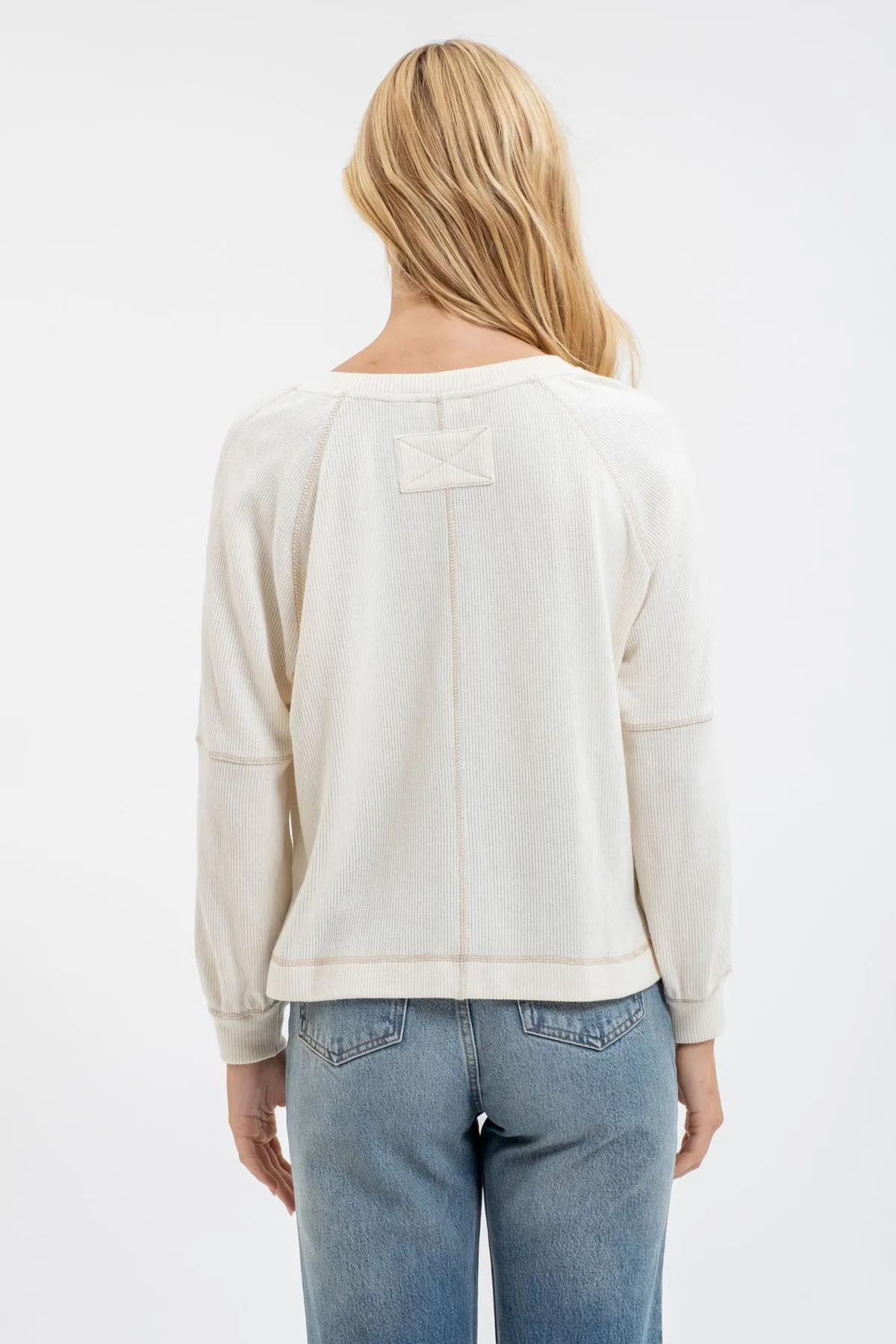 Cream Raglan Pullover
