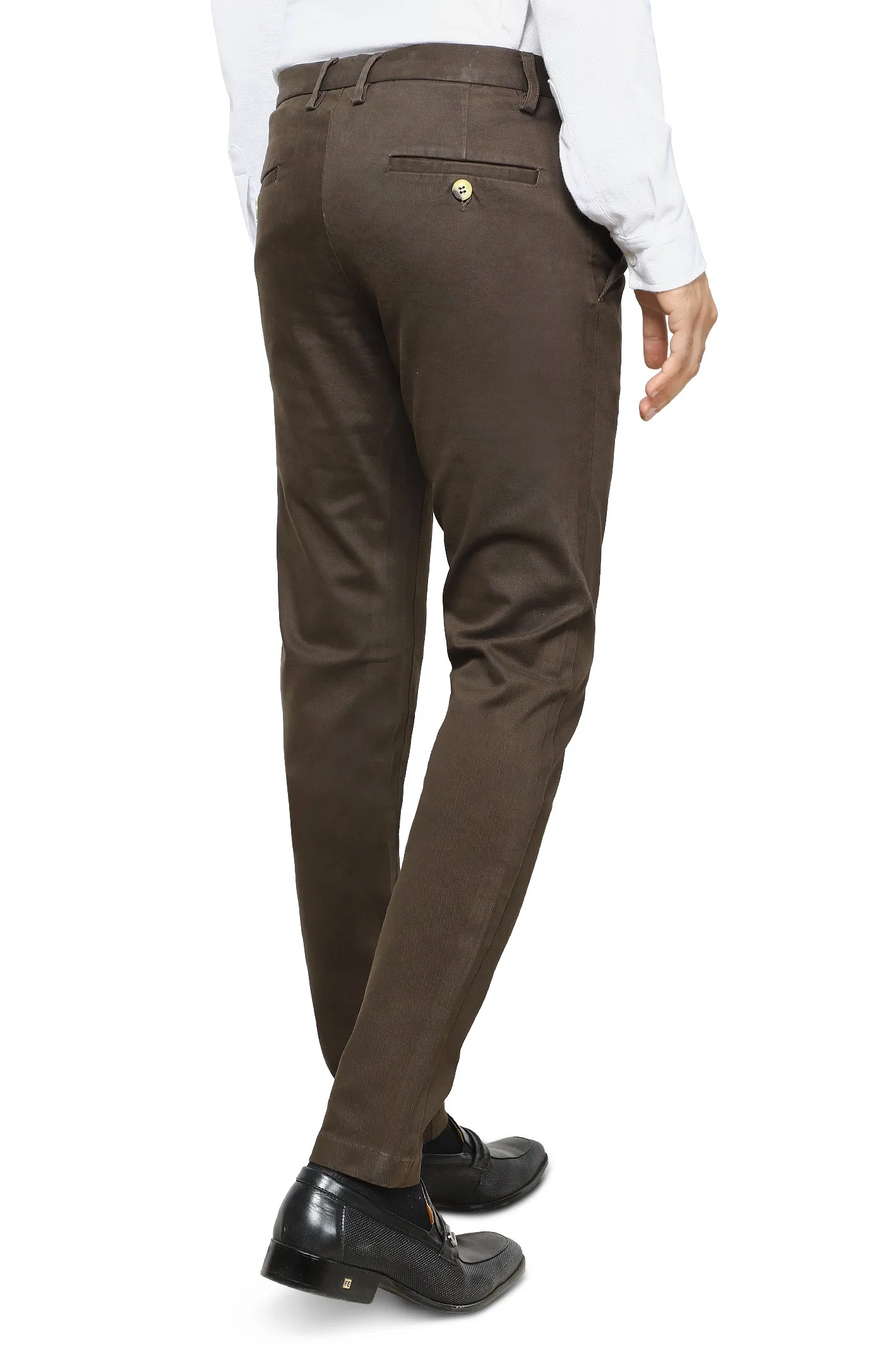 Dark Brown Smart Fit Cotton Chino