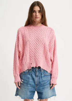 Denimist Oversized Aran Sweater Pink