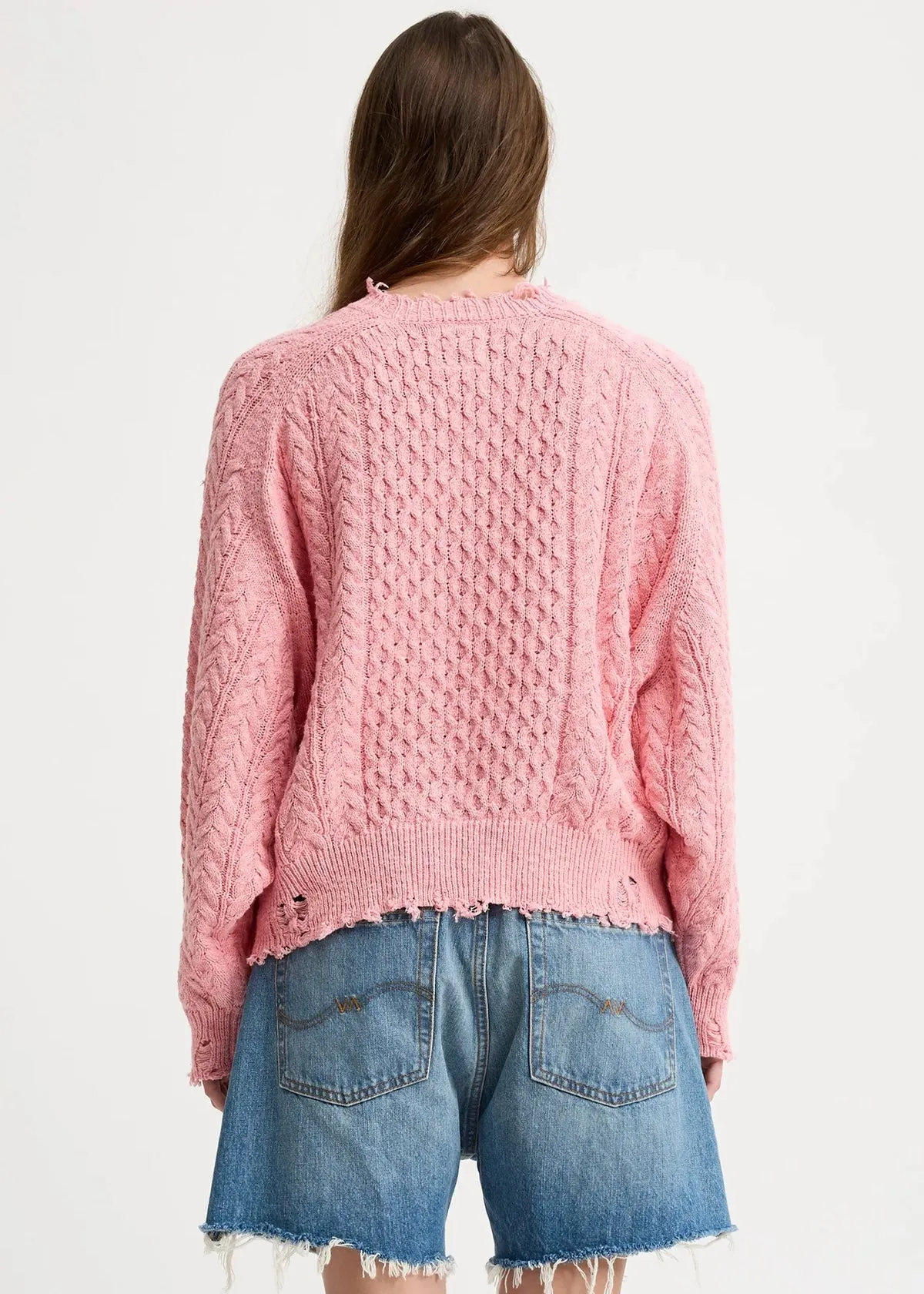 Denimist Oversized Aran Sweater Pink