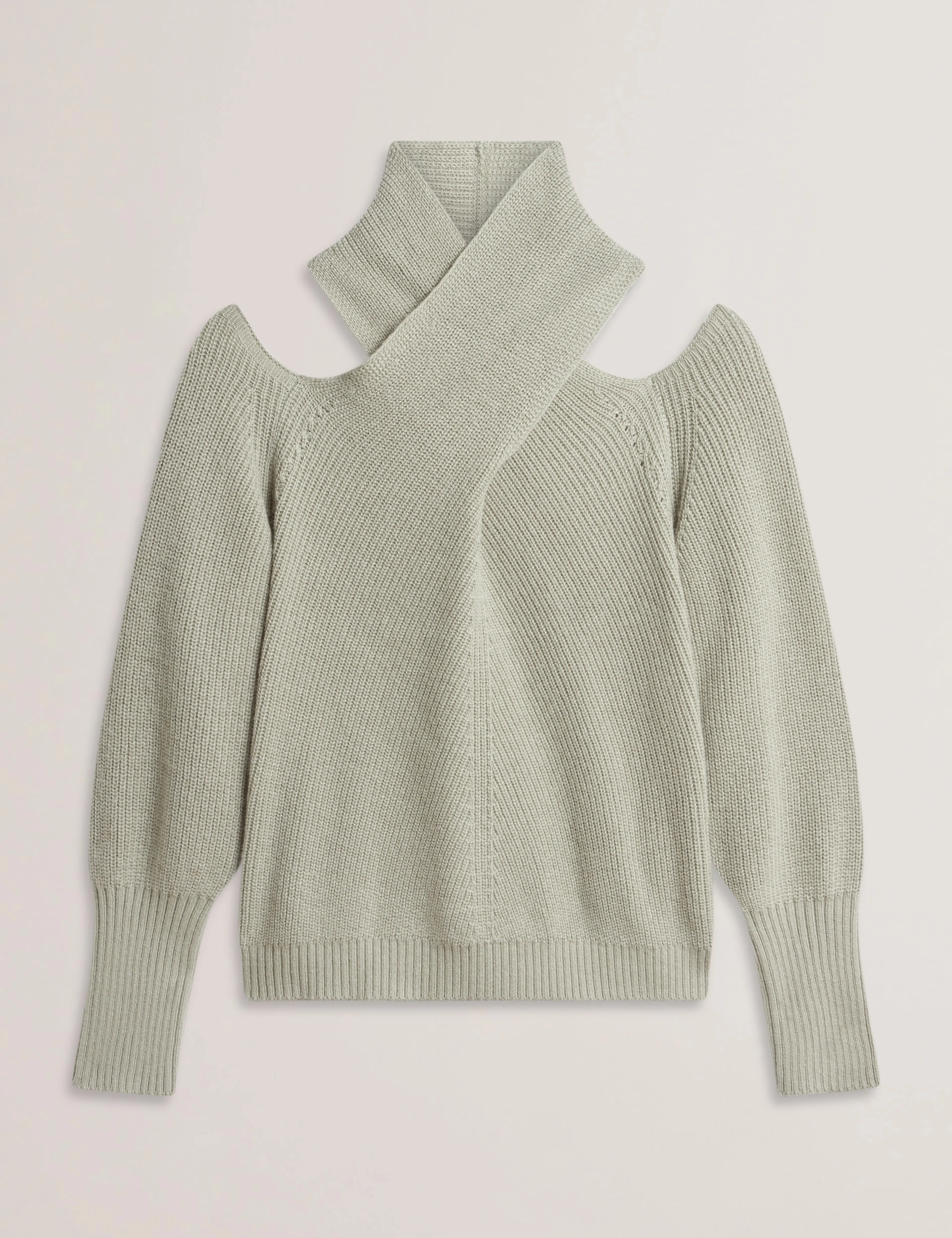 Elanaa Cut Out Detail Knit Sweater Lt-Green