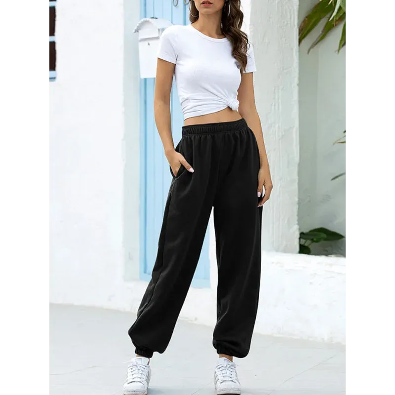 Four Seasons Home Leisure Sports Basic Loose Leg Pants