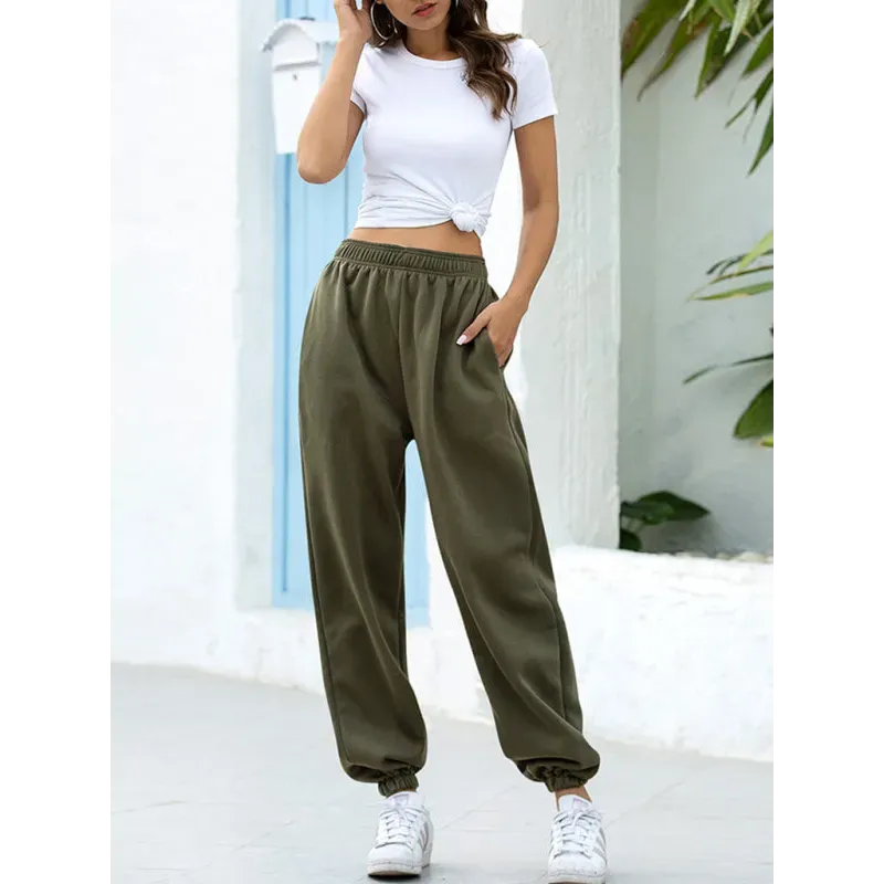 Four Seasons Home Leisure Sports Basic Loose Leg Pants