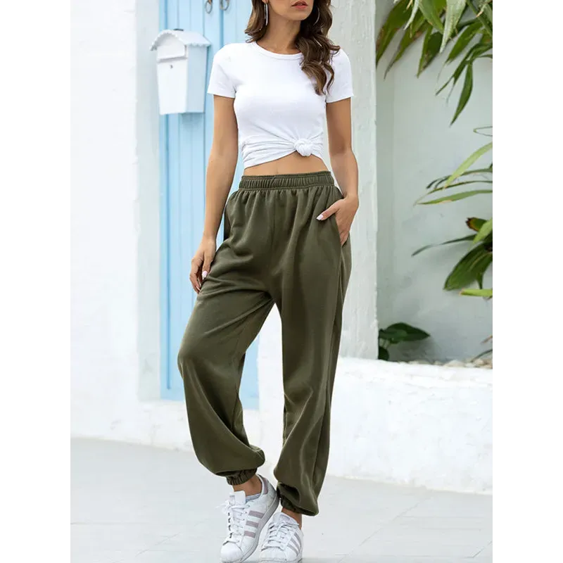 Four Seasons Home Leisure Sports Basic Loose Leg Pants