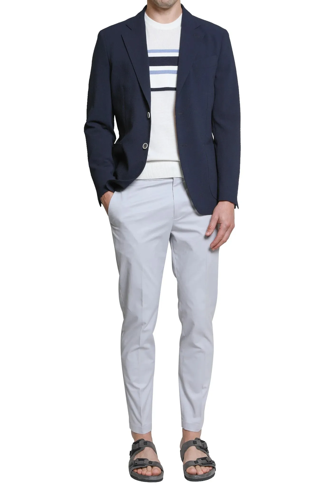 Gabriel Seersucker Blazer in Navy