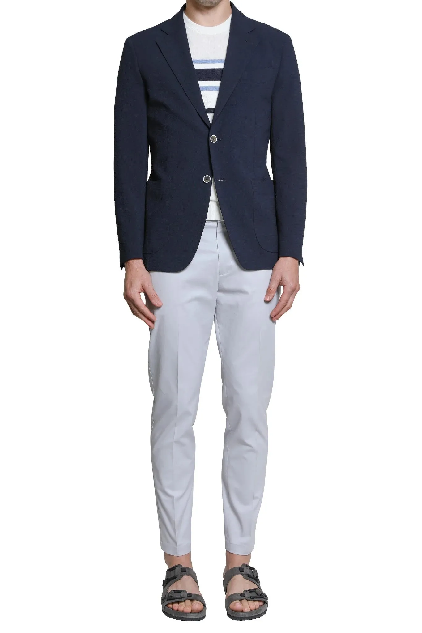 Gabriel Seersucker Blazer in Navy