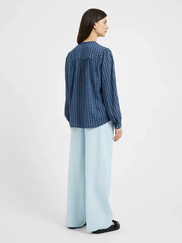 Great Plains Tangier tile eco print shirt Summer Navy