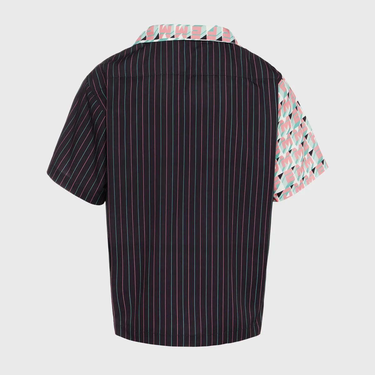 Homme   Femme "Hologram" Striped Button Shirt - Black/Green