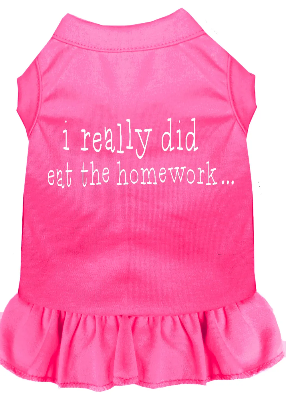 I Really Did Eat The Homework Screen Print Dress Bright Pink Xs