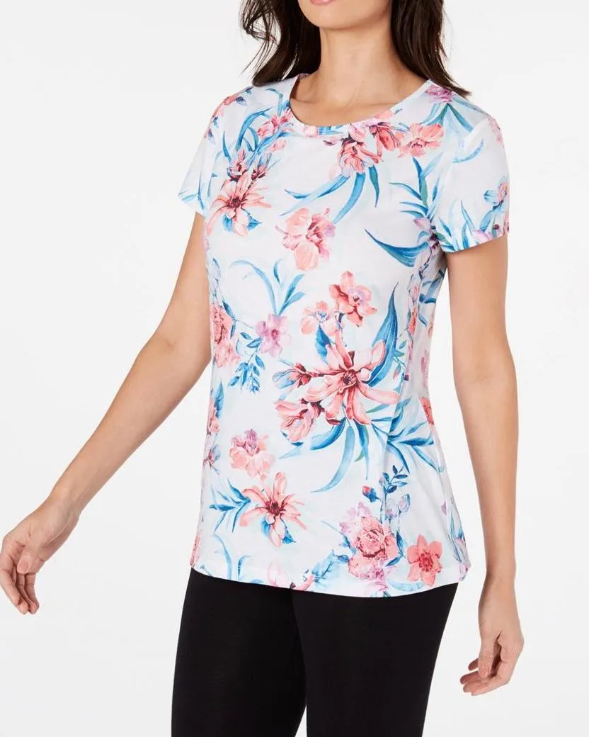 Ideology Womens Floral Fitness T-Shirt