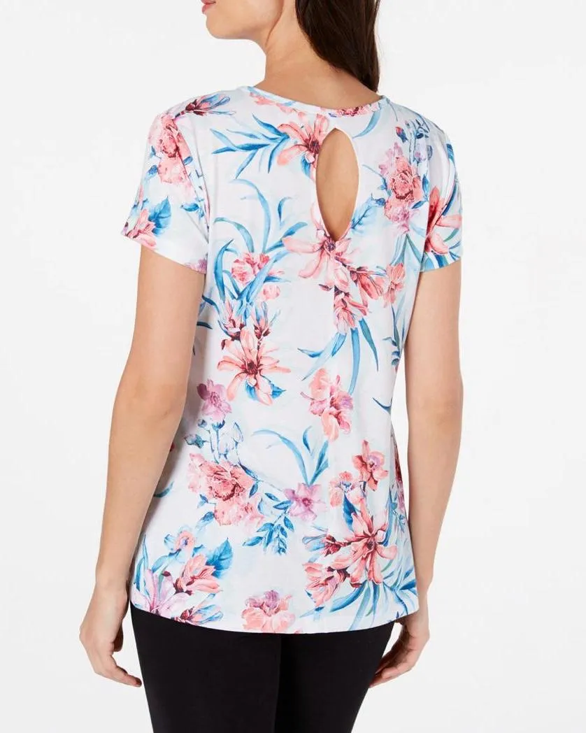 Ideology Womens Floral Fitness T-Shirt