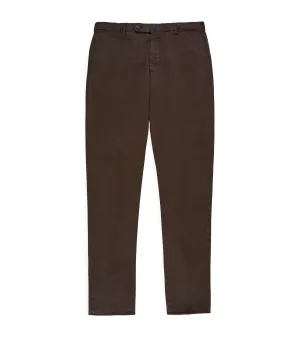 Incotex Regular Fit Royal Batavia Cotton Trousers: Brown