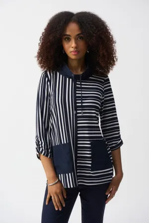 Joseph Ribkoff Silky Knit Stripe Print Boxy Tunic