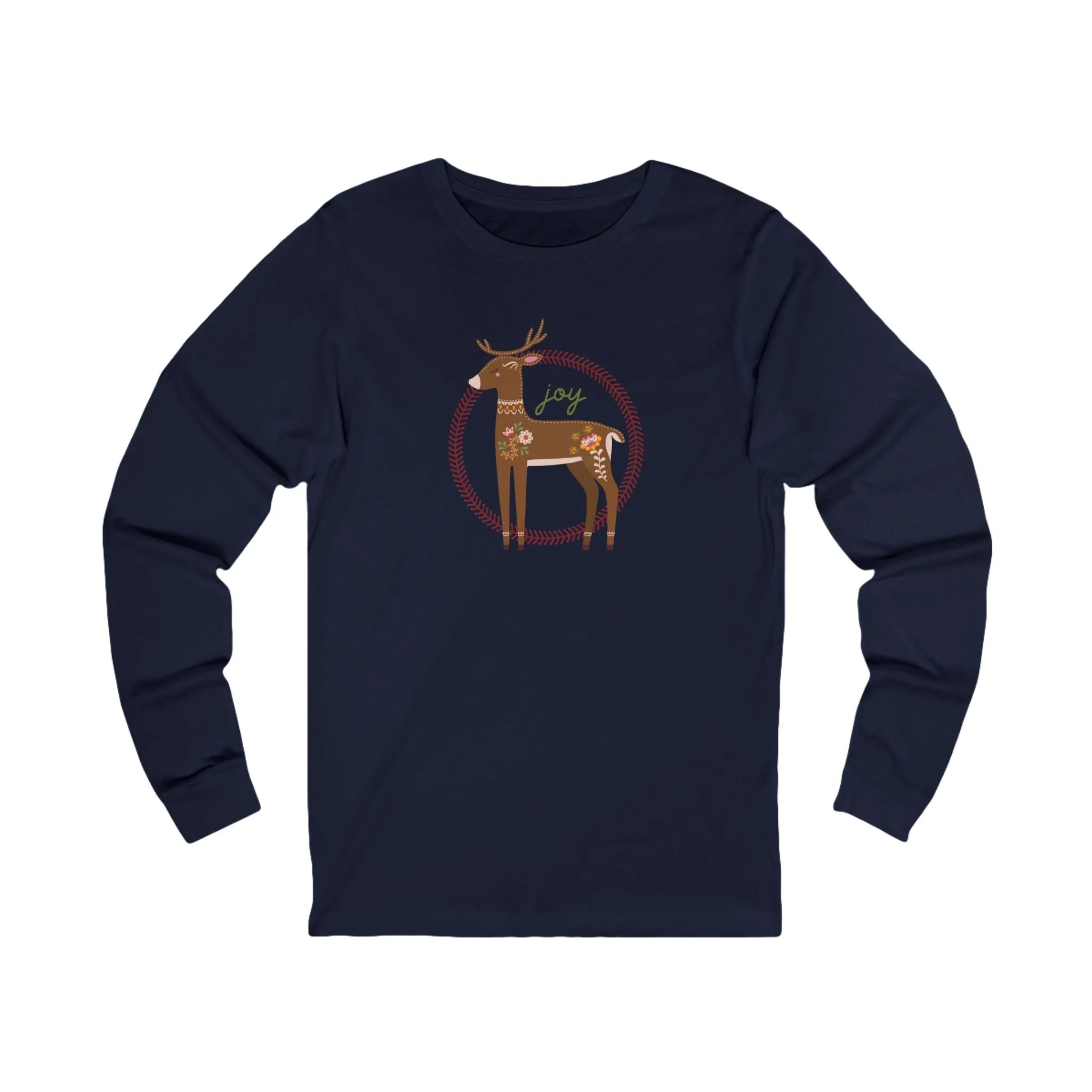 Joy Deer Long Sleeve Cozy Christmas Tee
