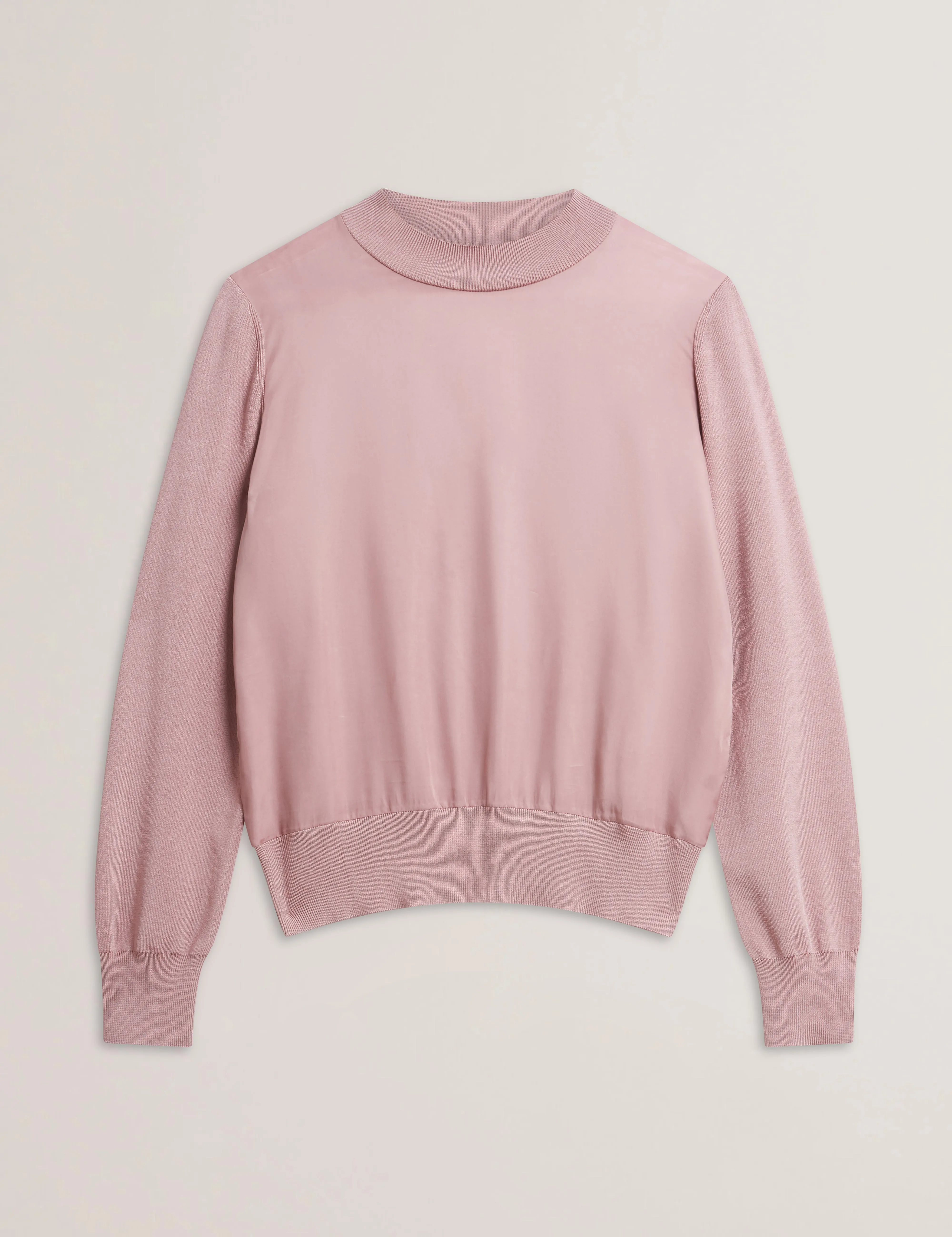 Karlean Curpo Woven Front Sweater Petal Pink