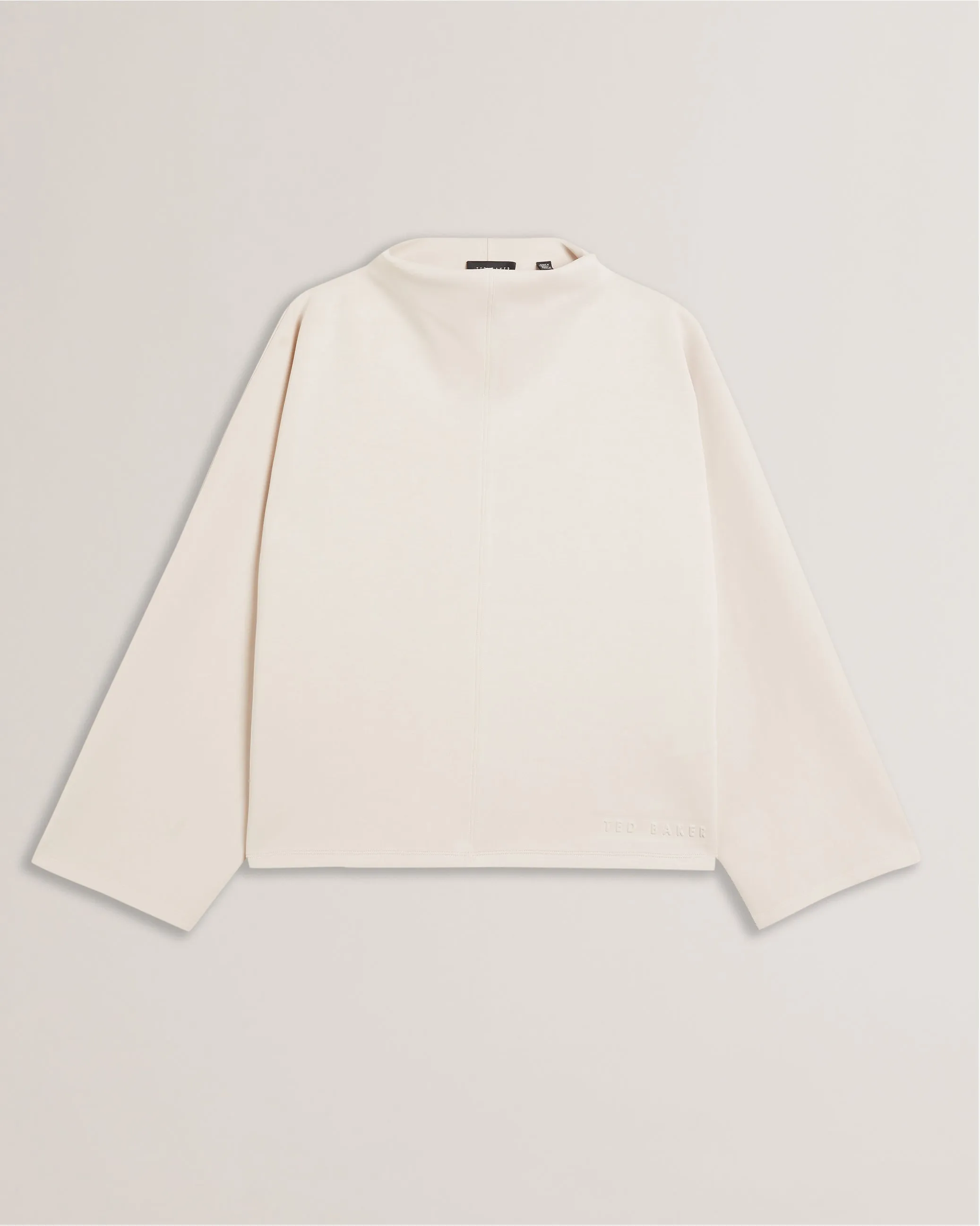 Kenseyy Funnel Neck Wide Sleeve Sweatshirt Ivory