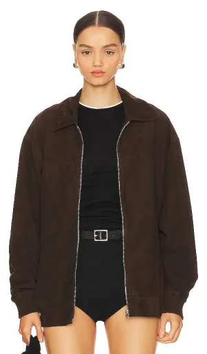 LAMARQUE Caden Bomber Jacket in Chocolate