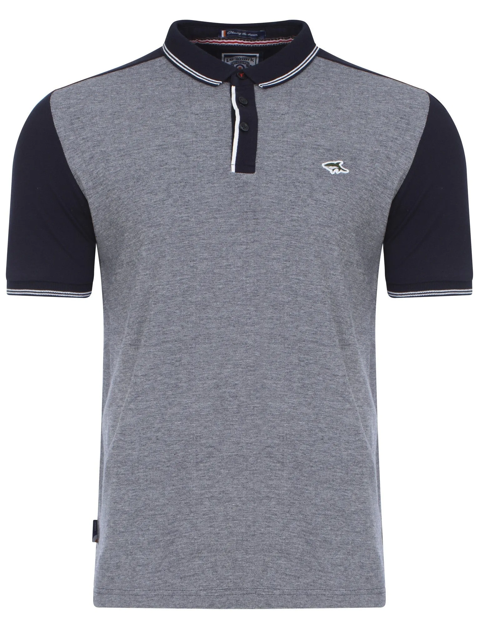 Le Shark Brewer navy polo shirt