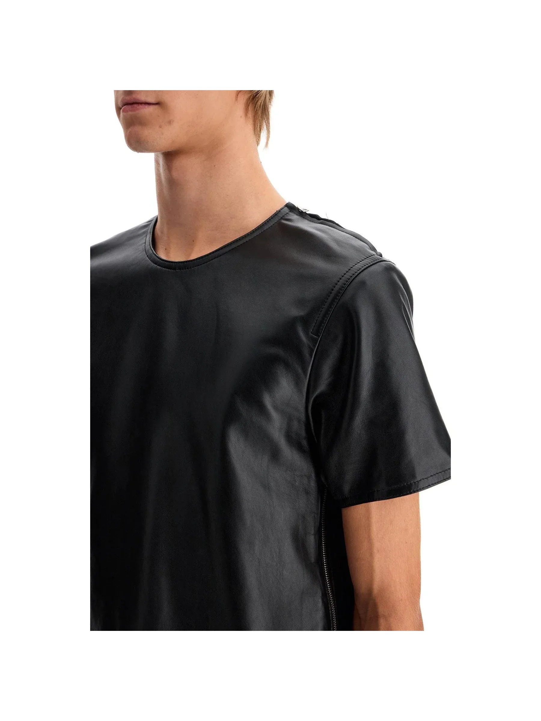 Leather T-Shirt Top