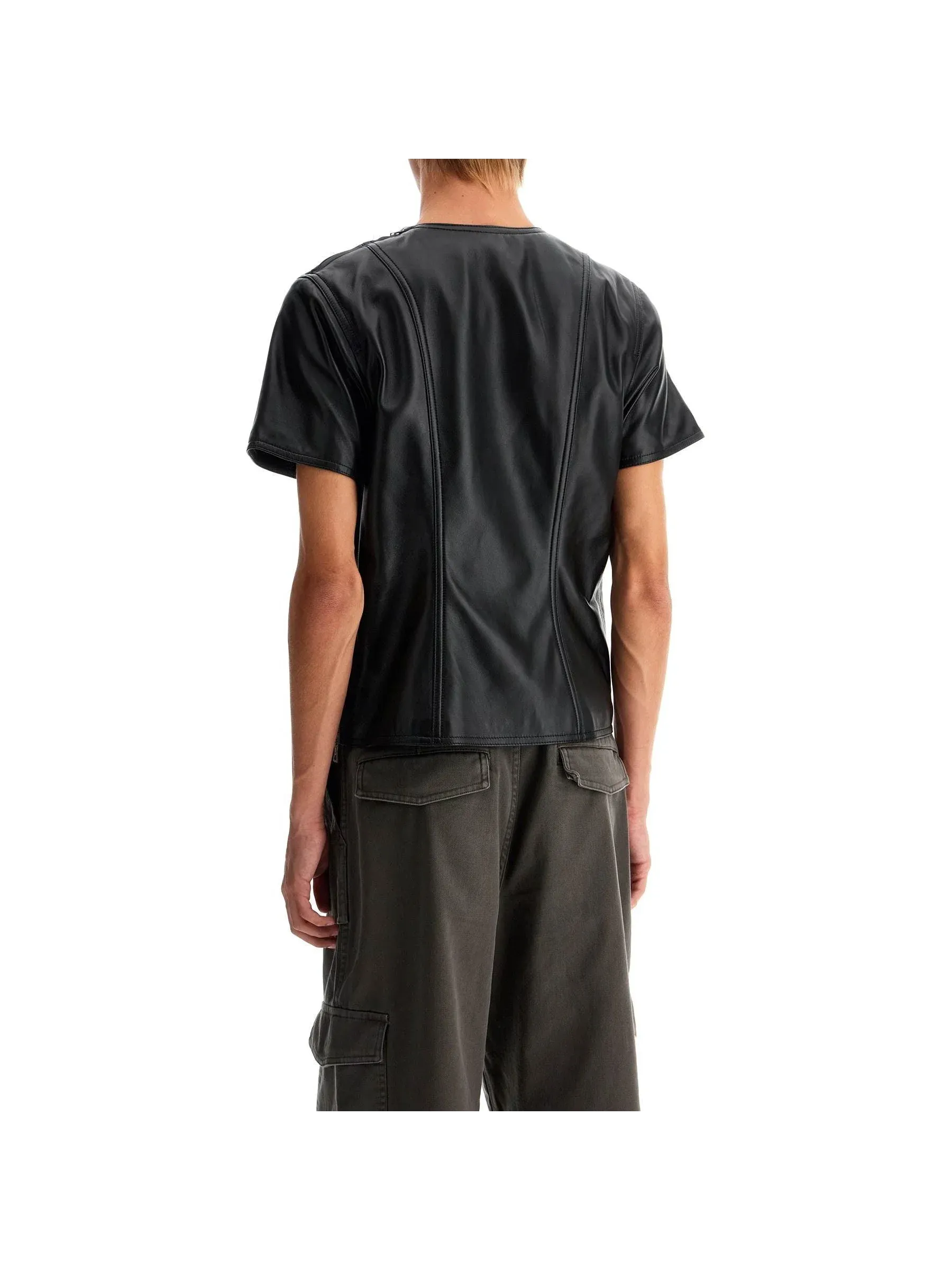 Leather T-Shirt Top
