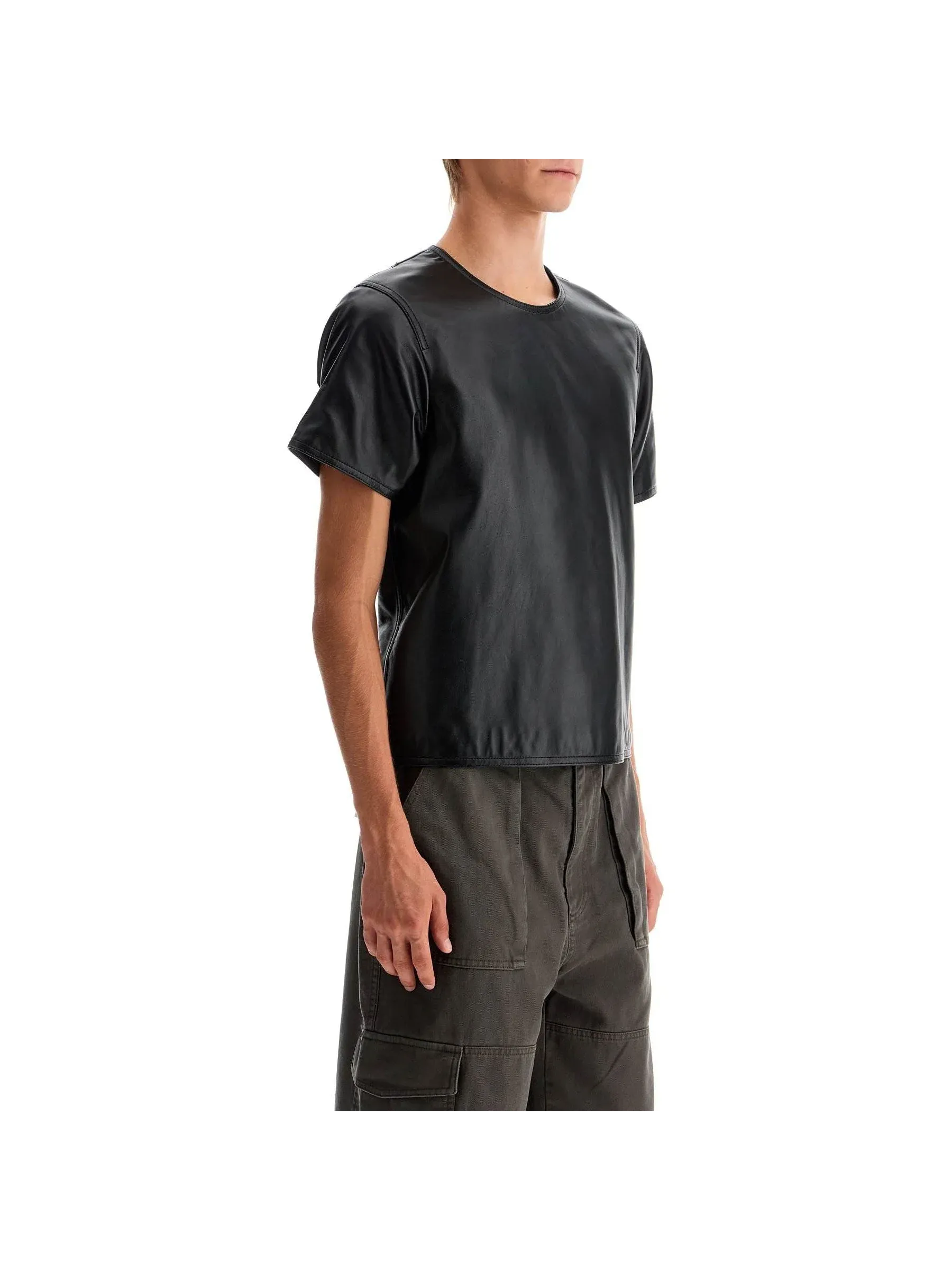 Leather T-Shirt Top