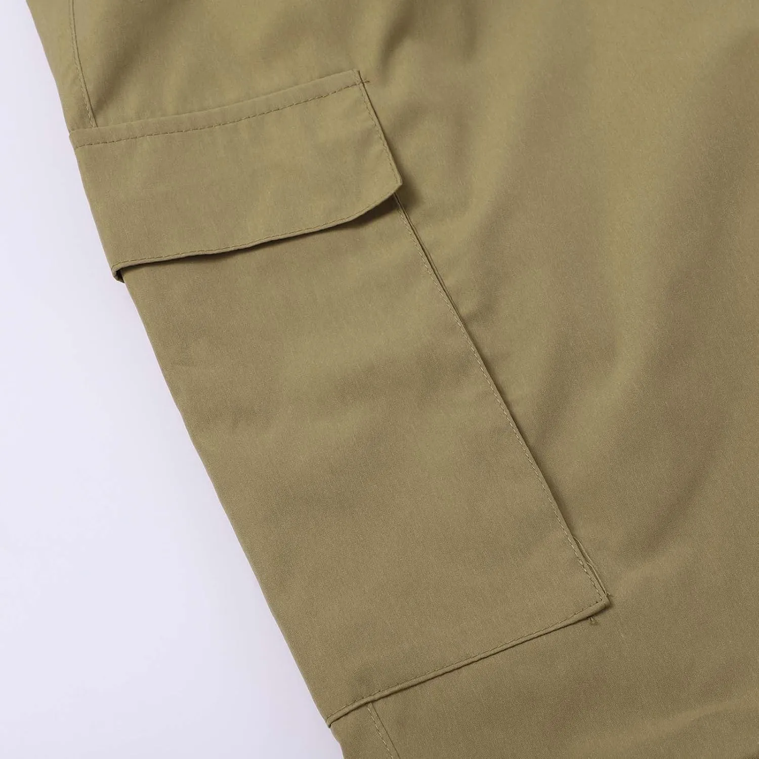 Mens Summer Yoga Pants Elastic Waist Ankle Length Cargo Pants with Multi Pockets Loose Fit Casual Cinch Bottom Trousers