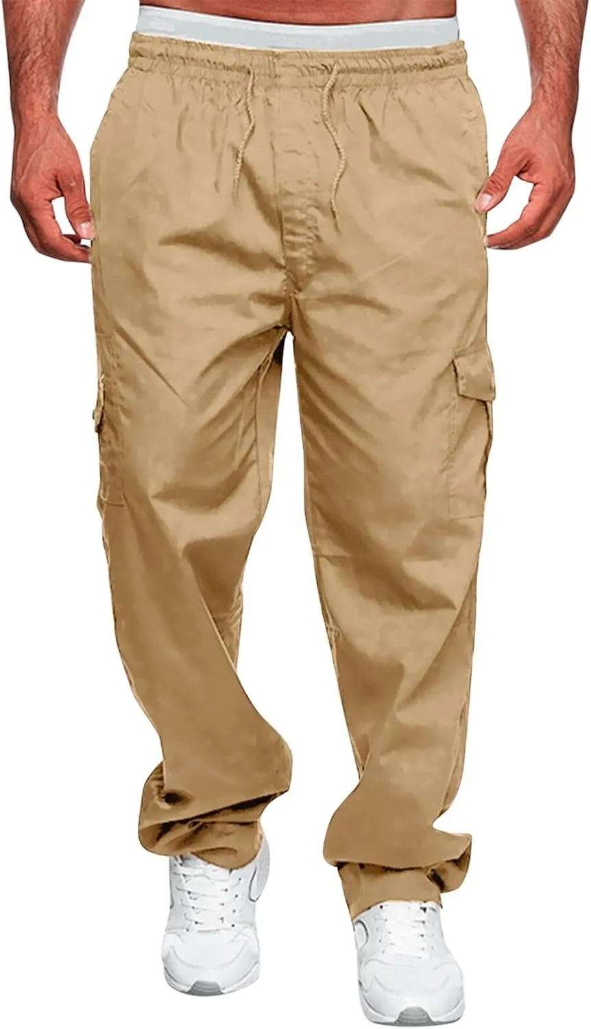 Mens Sweatpants with Pockets Big and Tall Bottom Straight Leg Casual Loose Athletic Jogger Pants Men's Cargo Sweatpants
