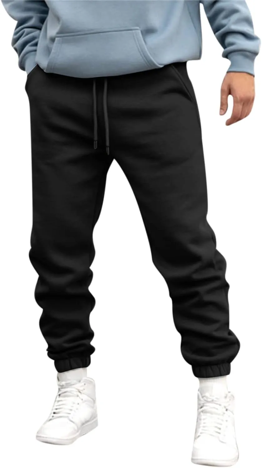 Mens Sweatpants with Pockets Big and Tall Joggers Cotton Drawstring Chino Cargo Pants Hiking Outdoor Twill Track Pants