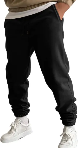 Mens Sweatpants with Pockets Big and Tall Joggers Cotton Drawstring Chino Cargo Pants Hiking Outdoor Twill Track Pants
