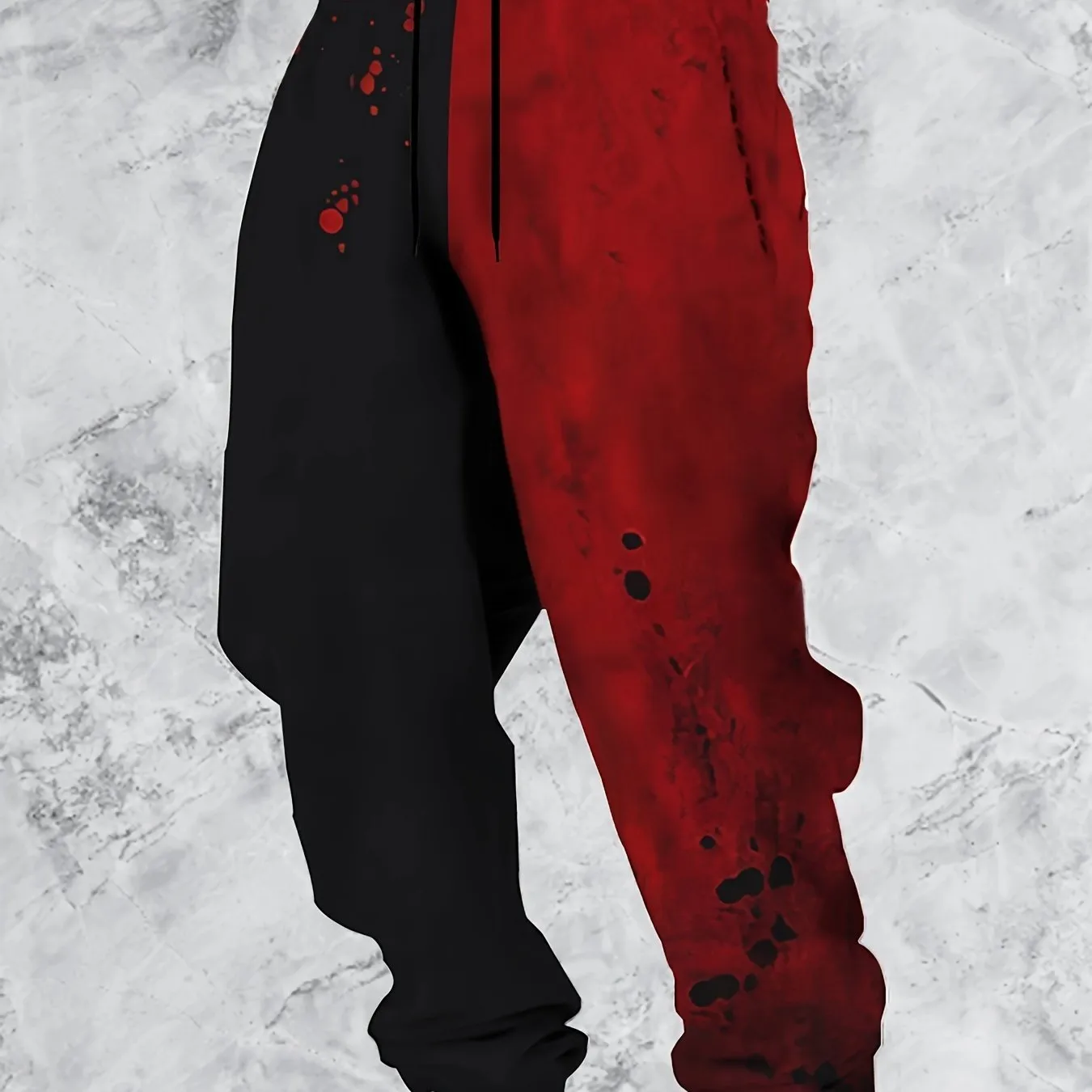 Men's Trendy Color Block Casual Joggers - Breathable, Comfort-Fit Sweatpants with Drawstring Waist for Spring & Fall