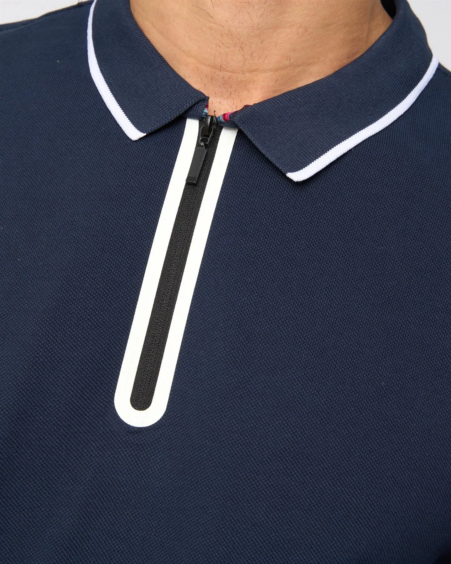 Oakden Zip Front Polo Navy