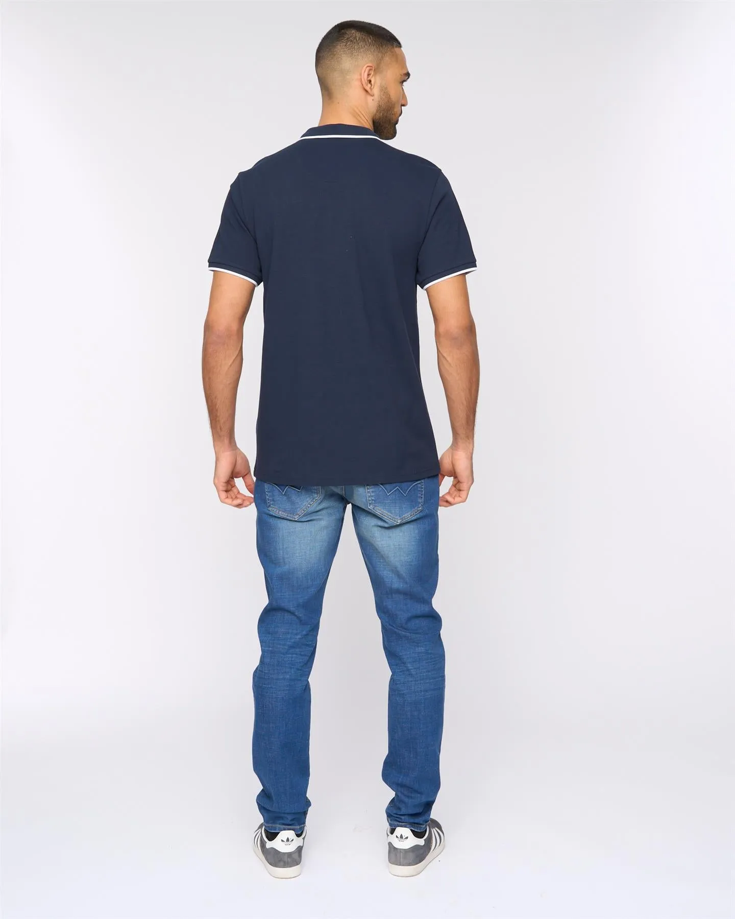 Oakden Zip Front Polo Navy