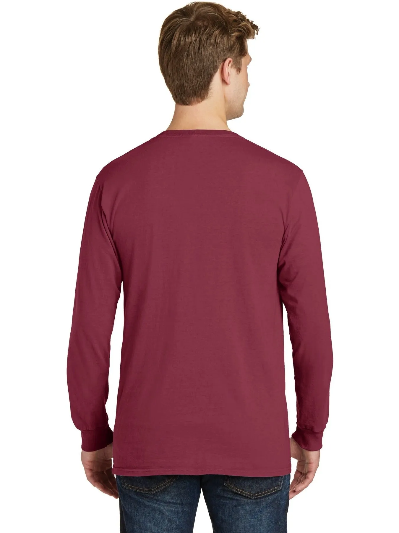 Port & Company Beach Wash Garment-Dyed Long Sleeve Pocket Tee