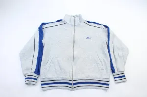 Puma Embroidered Logo Grey & Blue Zip Up Jacket