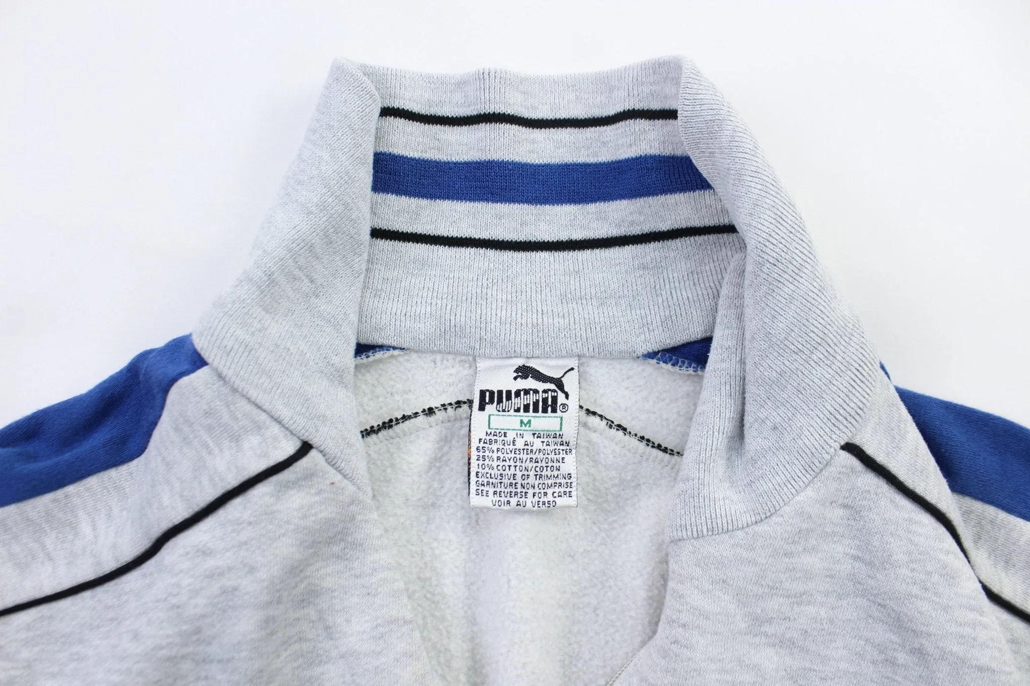 Puma Embroidered Logo Grey & Blue Zip Up Jacket